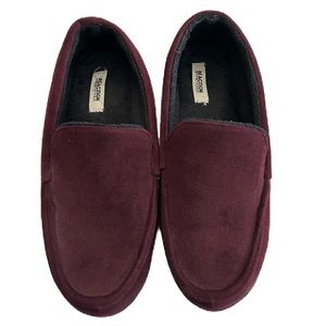 REACTION KENNETH COLE Mens Burgundy Memory Foam Footbed Slippers
